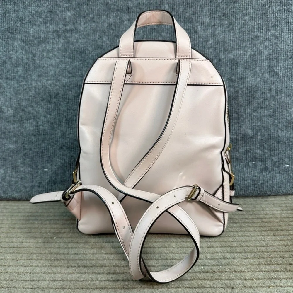 Michael Kors Rhea Medium Pebbled Leather Backpack Blush Pink Gold Tone Hardware